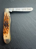 Custom Handwriting Engraved Case Knife – Personalized Keepsake Pocket Knife