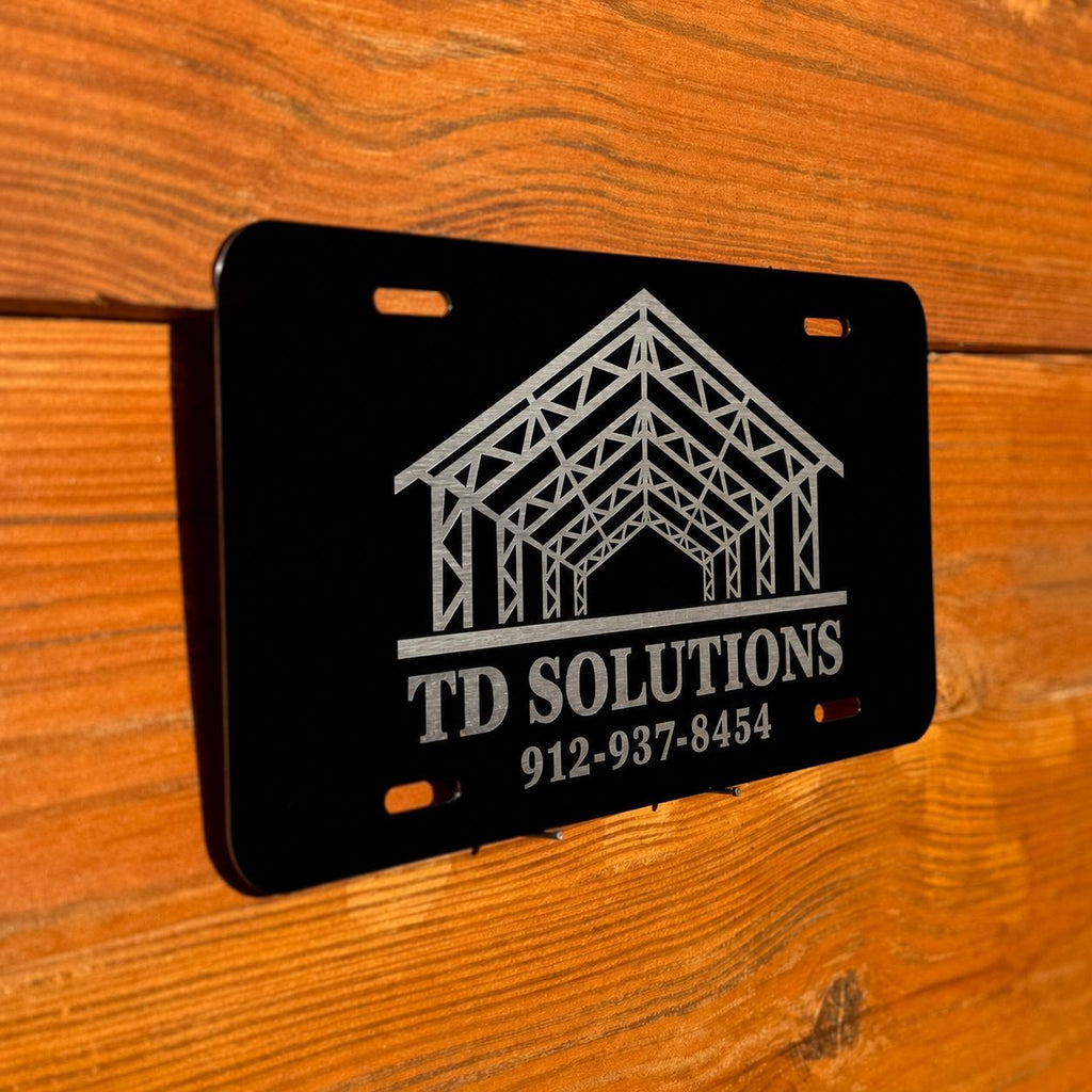 Custom Engraved Aluminum License Plate | Personalized Logo & Business Car Tag